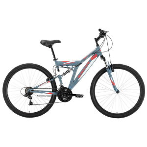 Велосипед Black One Phantom FS 27 серый/красный/серый 2021-2022