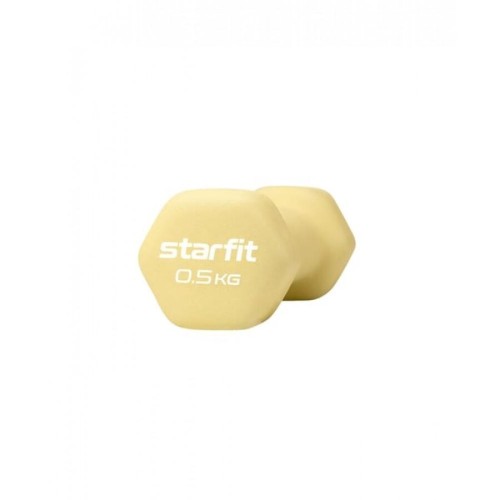 Гантель неопреновая STARFIT DB-201, 0,5 кг, желтый пастель