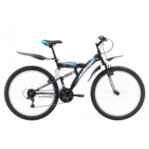 Велосипед Challenger Mission FS 26' чёрный/синий/белый 2017-2018