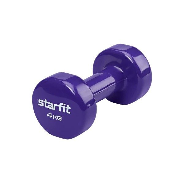 Гантель виниловая STARFIT DB-101 4 кг, фиолетовый.