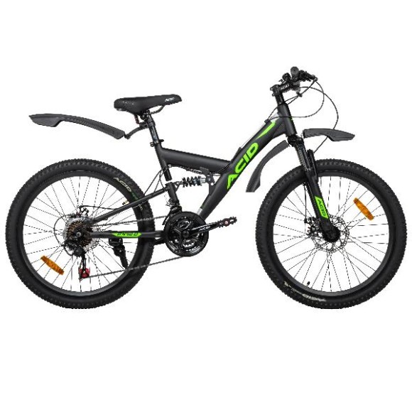 Велосипед 24' ACID F 440 D Black Flat/Neon Green 2026 Велосипед 24' ACID F 440 D Black Flat/Neon Green 2026
