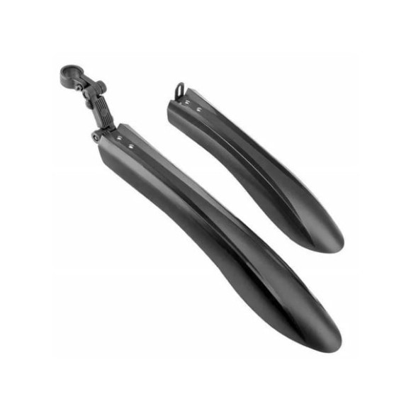 Комплект крыльев 24"-26" XGNB-055-1/610218. 
Комплект крыльев 24" -26" XGNB-055-1, переднее крыло с креплением на кронштейне, заднее с креплением за подседельный палец, пластиковые, чёрные. Комплект крыльев – это брызговики для велосипеда. Крылья велосипе