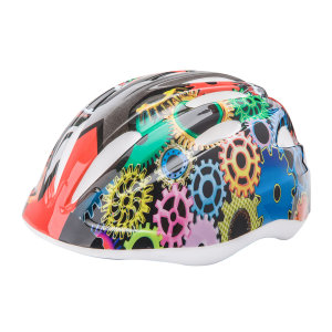 Шлем защитный HB6-3_c (out-mold) черный 'разноцветные шестерни' M/600275