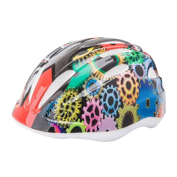 Шлем защитный HB6-3_c (out-mold) черный 'разноцветные шестерни' S/600108