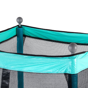 Детский батут DFC MONKEY сине-зелёного цвета предназначен для домашнего использования. Имеет компактные размеры и оснащён защитной сеткой.