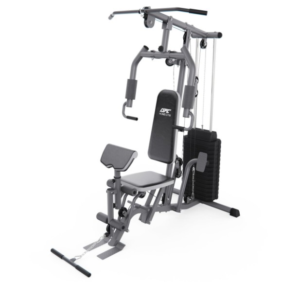DFC Home Gym D70137 — это универсальная силовая станция для домашних тренировок, которая позволяет эффективно прорабатывать все основные группы мышц без необходимости посещать спортзал. Модель рассчитана на регулярное использование и обеспечивает устойчив