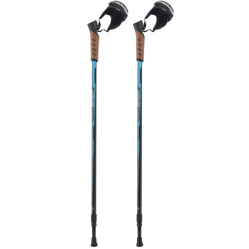 Палки для скандинавской ходьбы BERGER Nimbus, 77-135 см, 2-секционные, черный/голубой