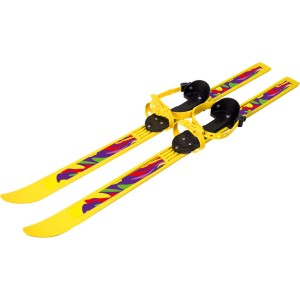 Пластиковые лыжи детские Вираж-спорт с палками стеклопластик с универсальным креплением