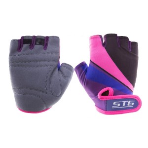 Велоперчатки STG 909 фиолет/черн/розовый Х87909