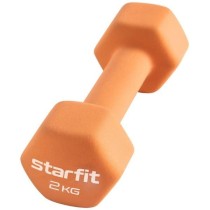 Гантель неопреновая STARFIT DB-201, 2 кг, оранжевый пастель