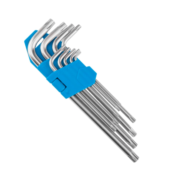 Набор Г-образных ключей Torx KL-9705T T10/T15/T20/T25/T27/T30/T40/T45/T50 в клипсе. Набор Г-образных ключей Torx - неотъемлемый набор велосипедных инструментов в вашем арсенале. Данный набор инструментов для велосипеда сочетает в себе все необходимые ключ Набор Г-образных ключей Torx KL-9705T T10/T15/T20/T25/T27/T30/T40/T45/T50 в клипсе. Набор Г-образных ключей Torx - неотъемлемый набор велосипедных инструментов в вашем арсенале. Данный набор инструментов для велосипеда сочетает в себе все необходимые ключ