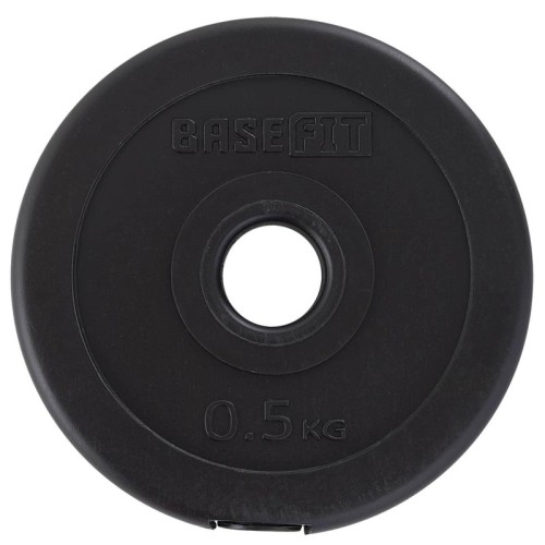 Диск пластиковый BASEFIT BB-203, 26 мм, 0,5 кг, черный