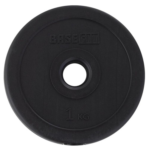 Диск пластиковый BASEFIT BB-203, 26 мм, 1 кг, черный