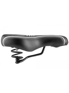 Седло вело 260x200мм AZ-3268 (20)/470159. Подпружиненное. Набивка седла - мягкий вспененный полиуретан, отделанный сверху искусственной кожей. Внизу - основа из пластика и стальные рамки для удобного крепления на подседельном штыре. Размеры седла 260х200