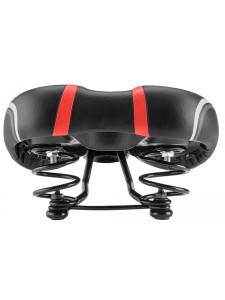 Седло вело 260x200мм AZ-3268 (20)/470159. Подпружиненное. Набивка седла - мягкий вспененный полиуретан, отделанный сверху искусственной кожей. Внизу - основа из пластика и стальные рамки для удобного крепления на подседельном штыре. Размеры седла 260х200