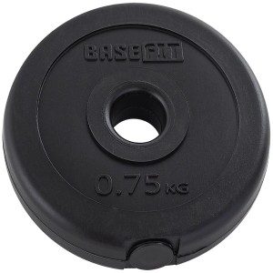 Диск пластиковый BASEFIT BB-203, 26 мм, 0,75 кг, черный