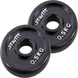 Диск чугунный STARFIT BB-204, 26 мм, 0,5 кг, черный