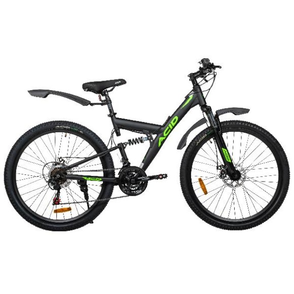 Велосипед 27,5' ACID F 740 D Black Flat/Neon Green 2026 Велосипед 27,5' ACID F 740 D Black Flat/Neon Green 2026